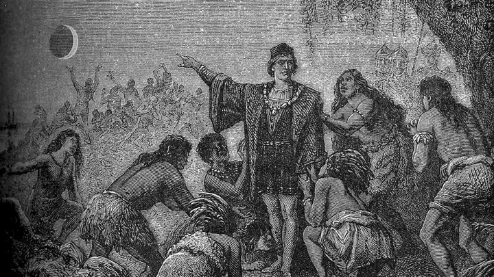 Historical illustration of a solar eclipse